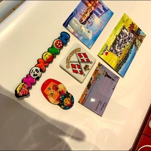 Five refrigerator magnets